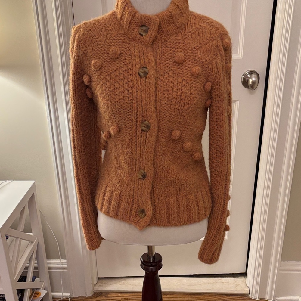 Faherty Rustic Orange/ Tan Knit Sweater - image 1